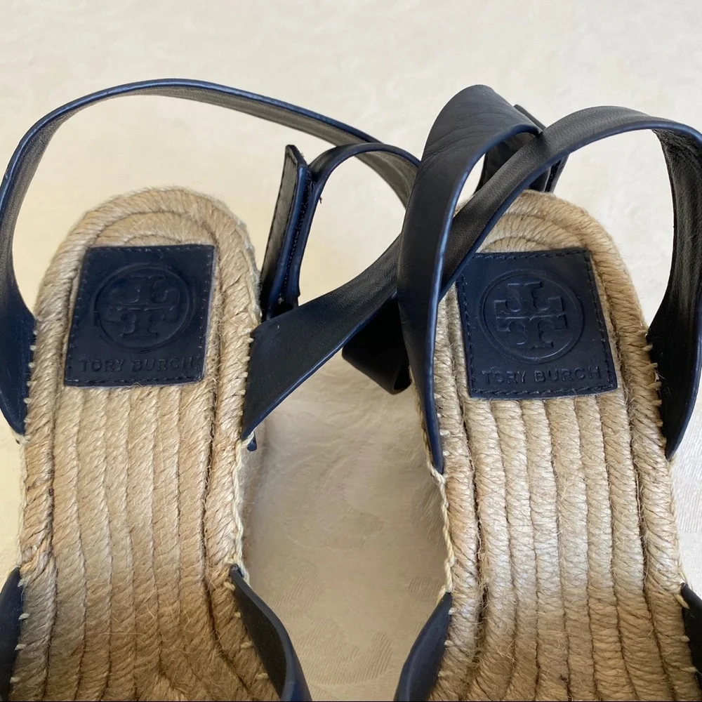 Tory Burch Bima Leather wedge Espadrille Sandal